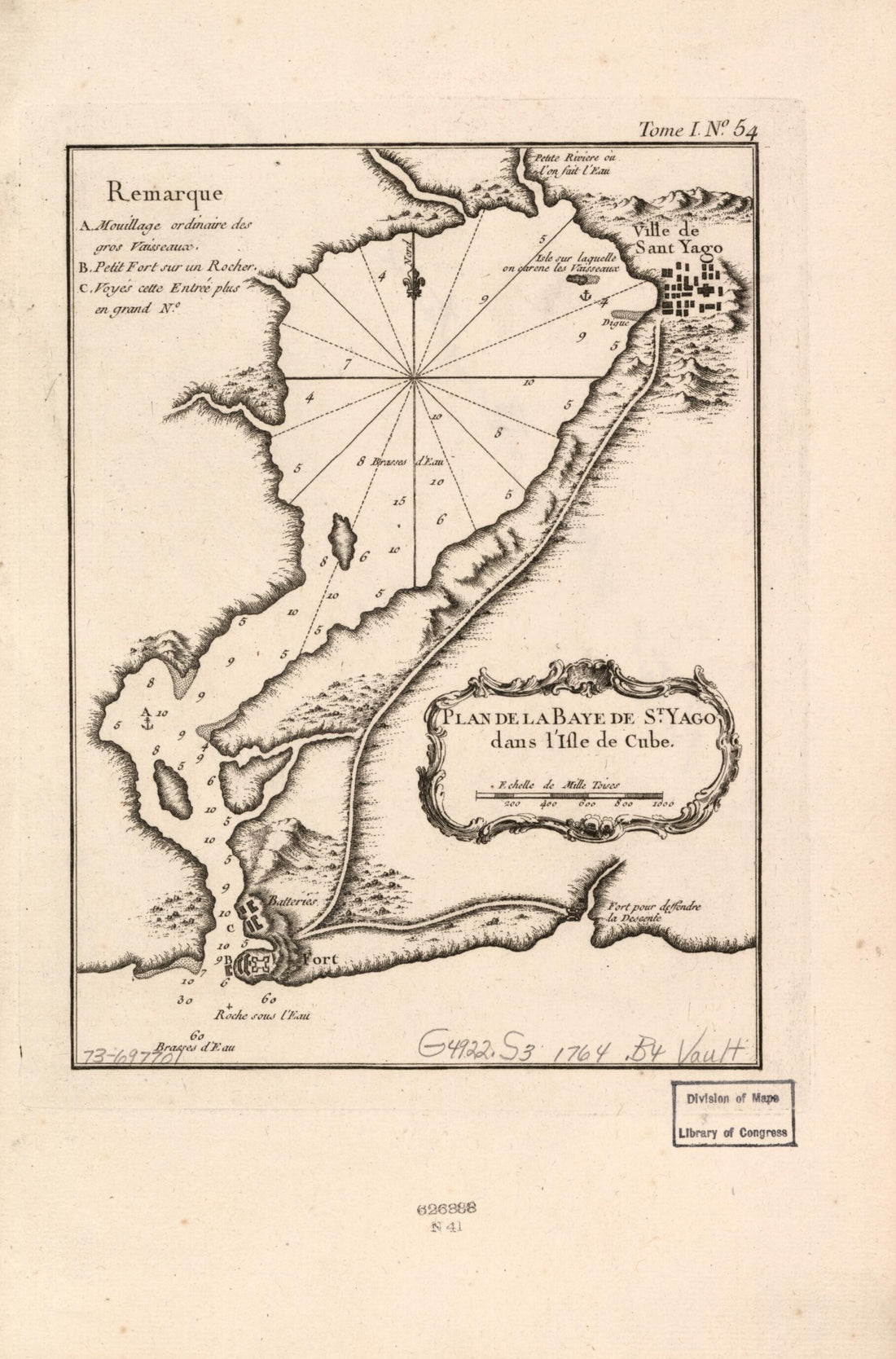 This old map of Plan De La Baye De St. Yago Dans L&