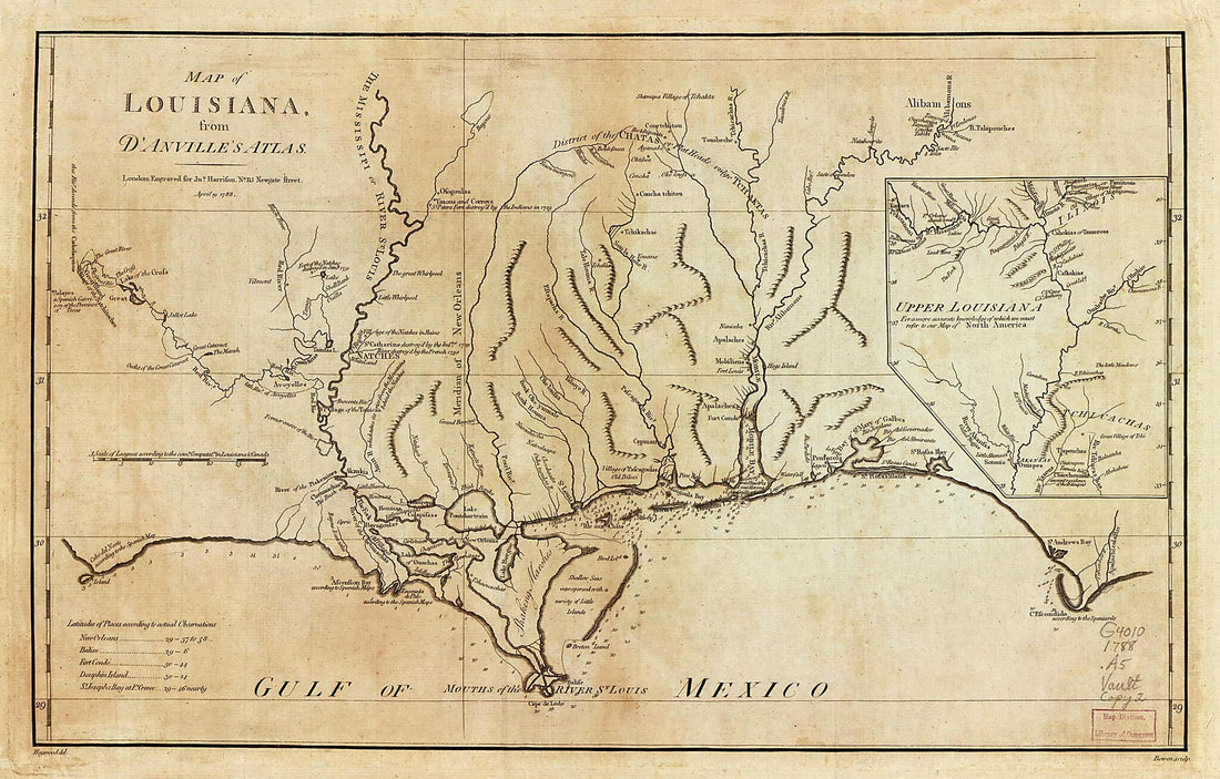 This old map of Map of Louisiana, from D&