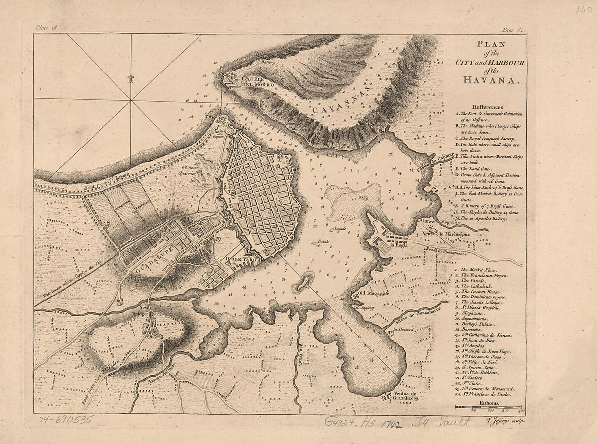 Plan of the City and Harbour of the Havana 1762 by Relic Map Company