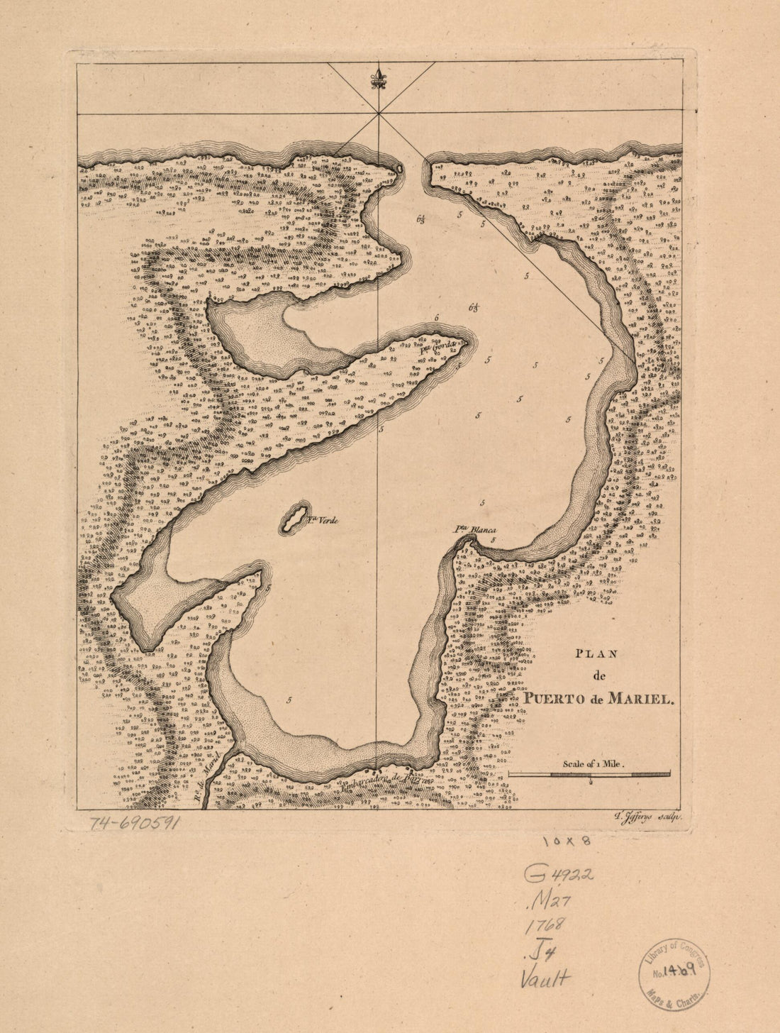 This old map of Plan De Puerto De Mariel from 1768 was created by Thomas Jefferys in 1768