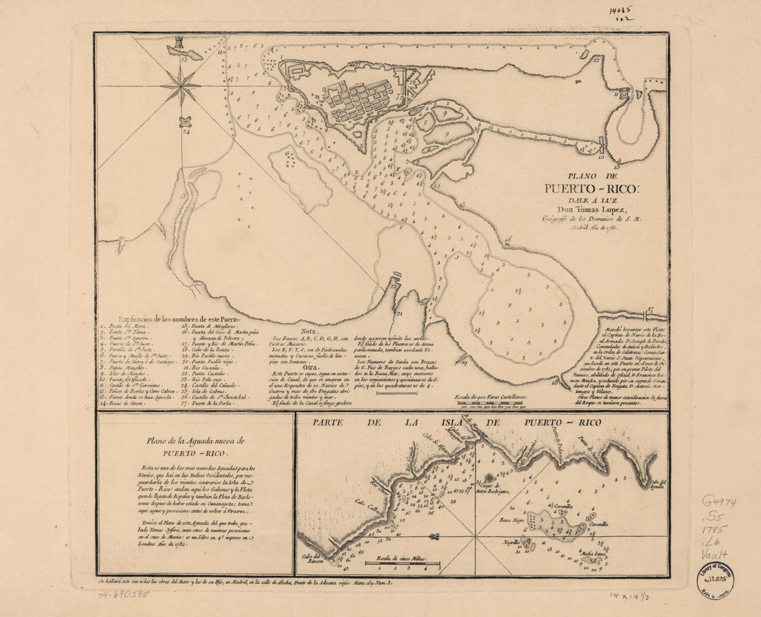 This old map of Rico: Dale a Luz from 1785 was created by Tomás López De Vargas Machuca in 1785