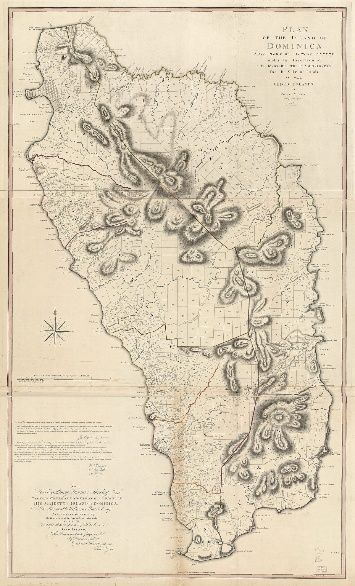Plan of the Island of Dominica, Laid Down by Actual Survey Under the Direction of the Honorable the Commissioners for the Sale of Lands In the Ceded Islands in 1776 by Relic Map Company
