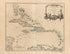 Partie De La Mer Du Nord, Ou Se Trouvent Les Grandes Et Petites Isles Antilles, Et Les Isles Lucayes 1757 by Relic Map Company