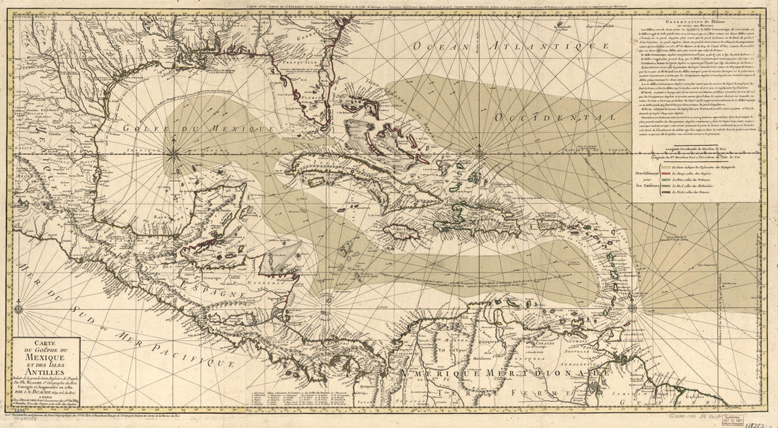 This old map of Carte Du Golphe Du Mexique Et Des Isles Antilles, Reduite De La Grande Carte Angloise De Popple from 1780 was created by  Nicolas, Philippe Buache,  Dezauche, Henry Popple in 1780