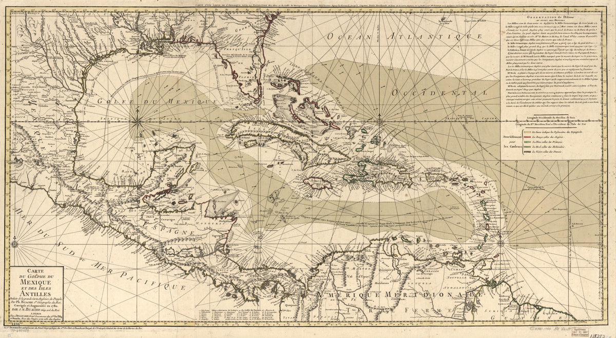 Carte Du Golphe Du Mexique Et Des Isles Antilles, Reduite De La Grande Carte Angloise De Popple 1780 by Relic Map Company