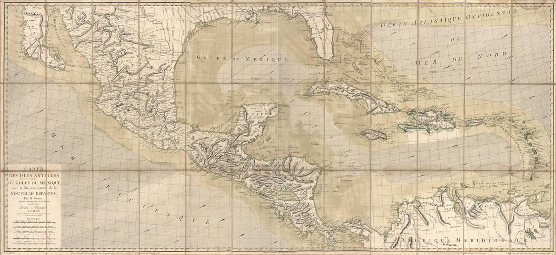This old map of Carte Des Isles Antilles Et Du Golfe Du Mexique, Avec La Majeure Partie De La Nouvelle Espagne from 1780 was created by Rigobert Bonne, Jean Lattré in 1780