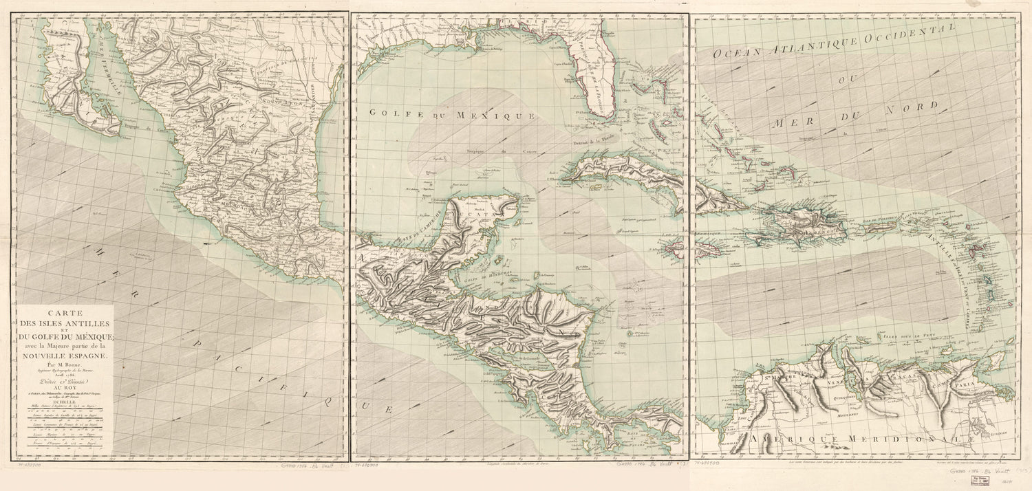 Carte Des Isles Antilles Et Du Golfe Du Méxique; Avec La Majeure Partie De La Nouvelle Espagne in 1786 by Relic Map Company