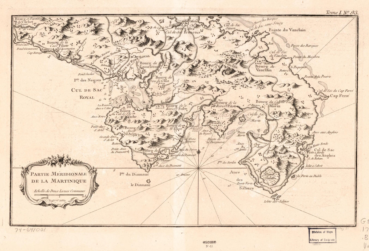 Partie Méridionale De La Martinique 1764 by Relic Map Company