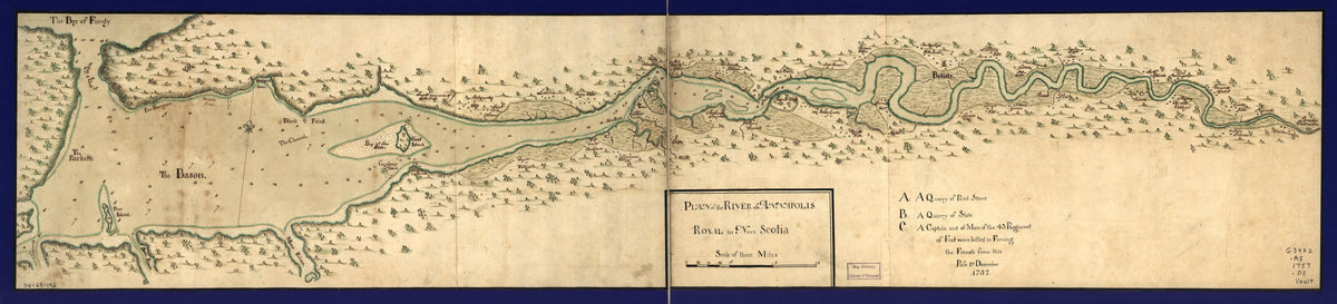Plan of the River of Annapolis Royal In Nova Scotia 1757 by Relic Map Company