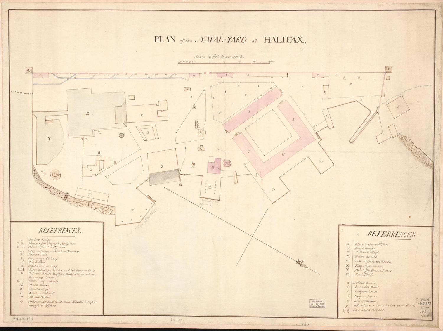 This old map of Yard at Halifax from 1700 was created by  in 1700