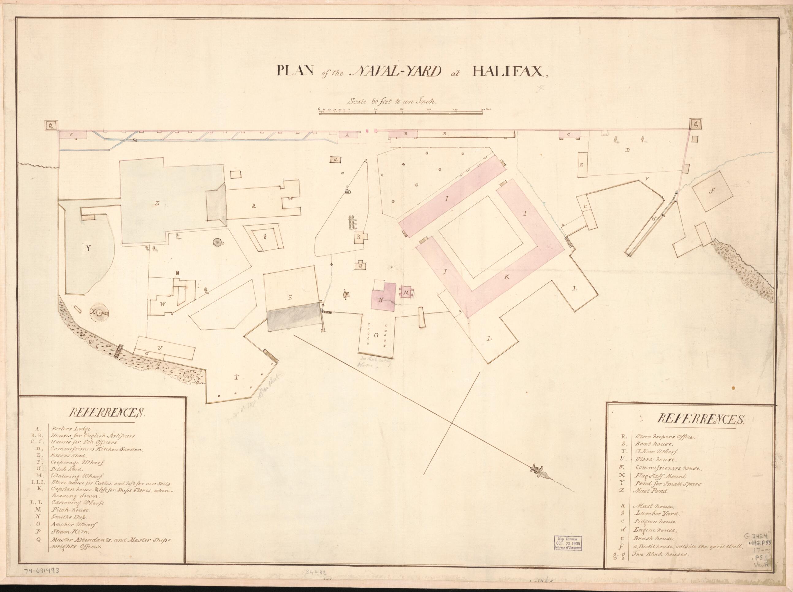 This old map of Yard at Halifax from 1700 was created by  in 1700