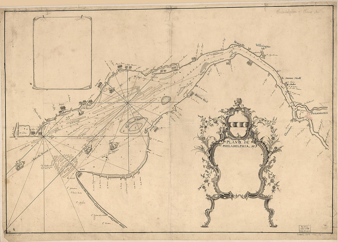 This old map of Plano De Philadelphia from 1756 was created by Joshua Fisher in 1756