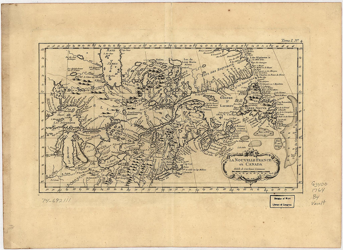 La Nouvelle France Où Canada 1764 by Relic Map Company