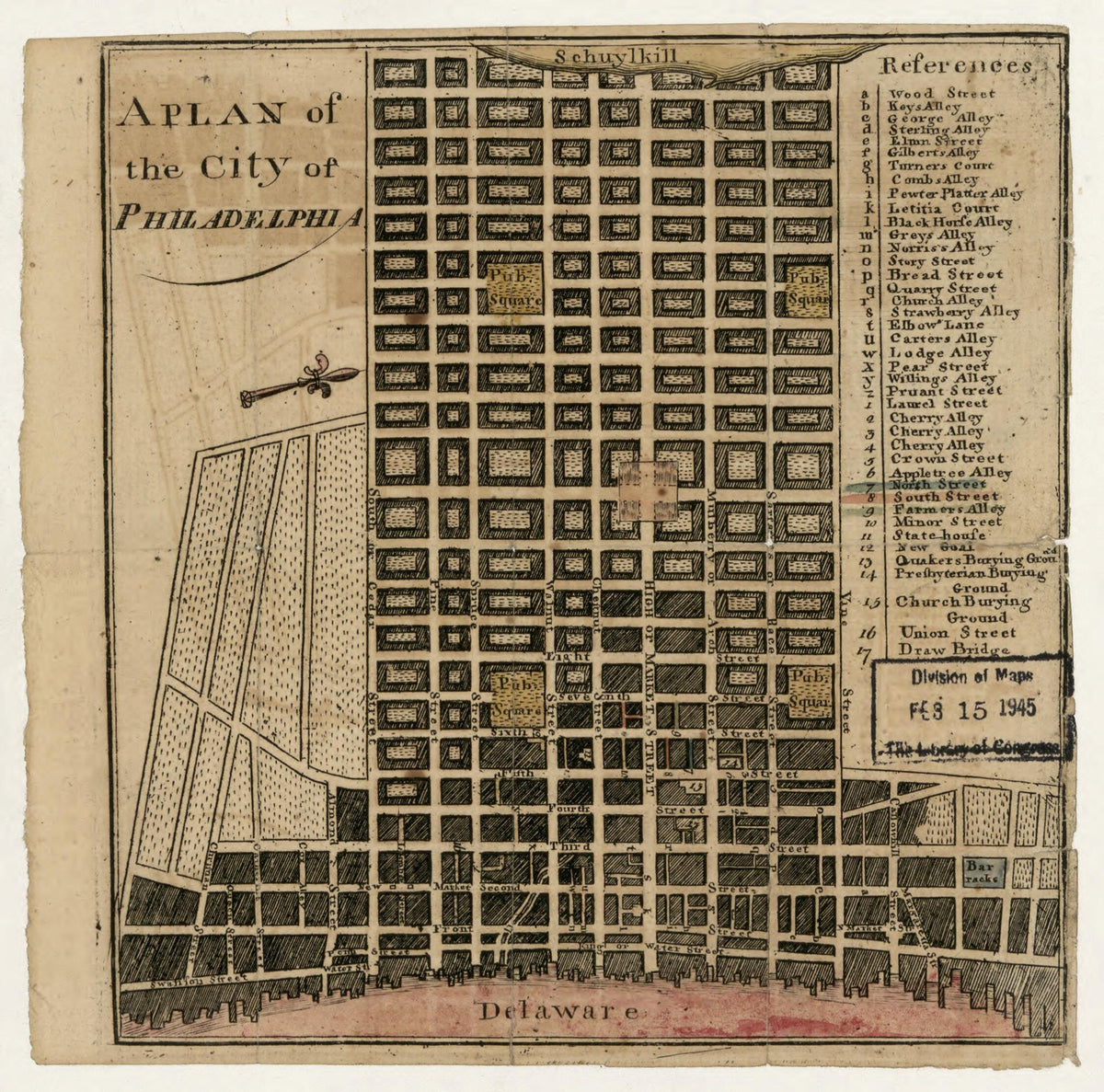 A Plan of the City of Philadelphia 1777 by Relic Map Company