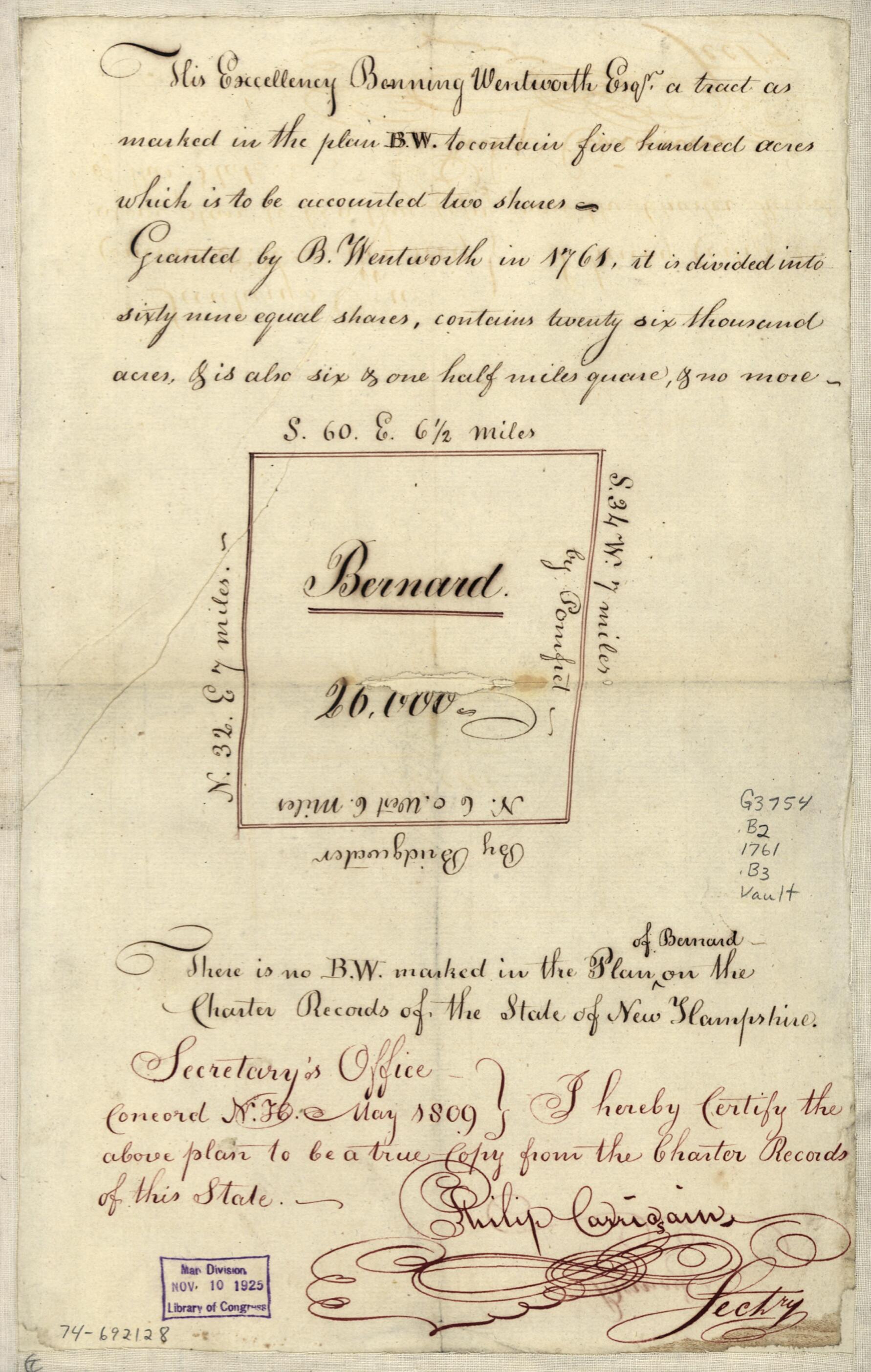 This old map of Bernard from 1809 was created by  in 1809