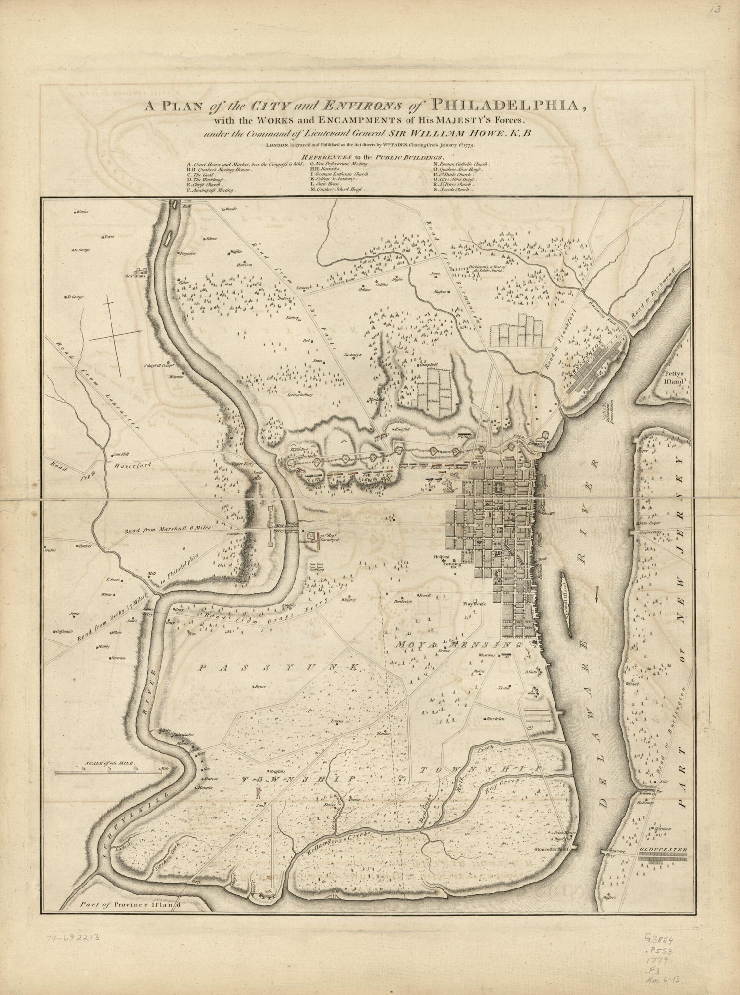 This old map of A Plan of the City and Environs of Philadelphia : With the Works and Encampments of His Majesty&