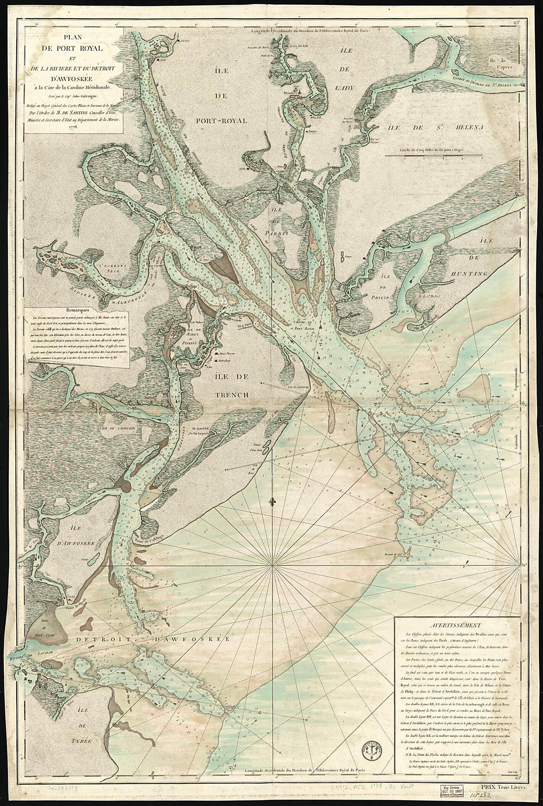 This old map of Plan De Port Royal Et De La Rivière Et Du Détroit D&