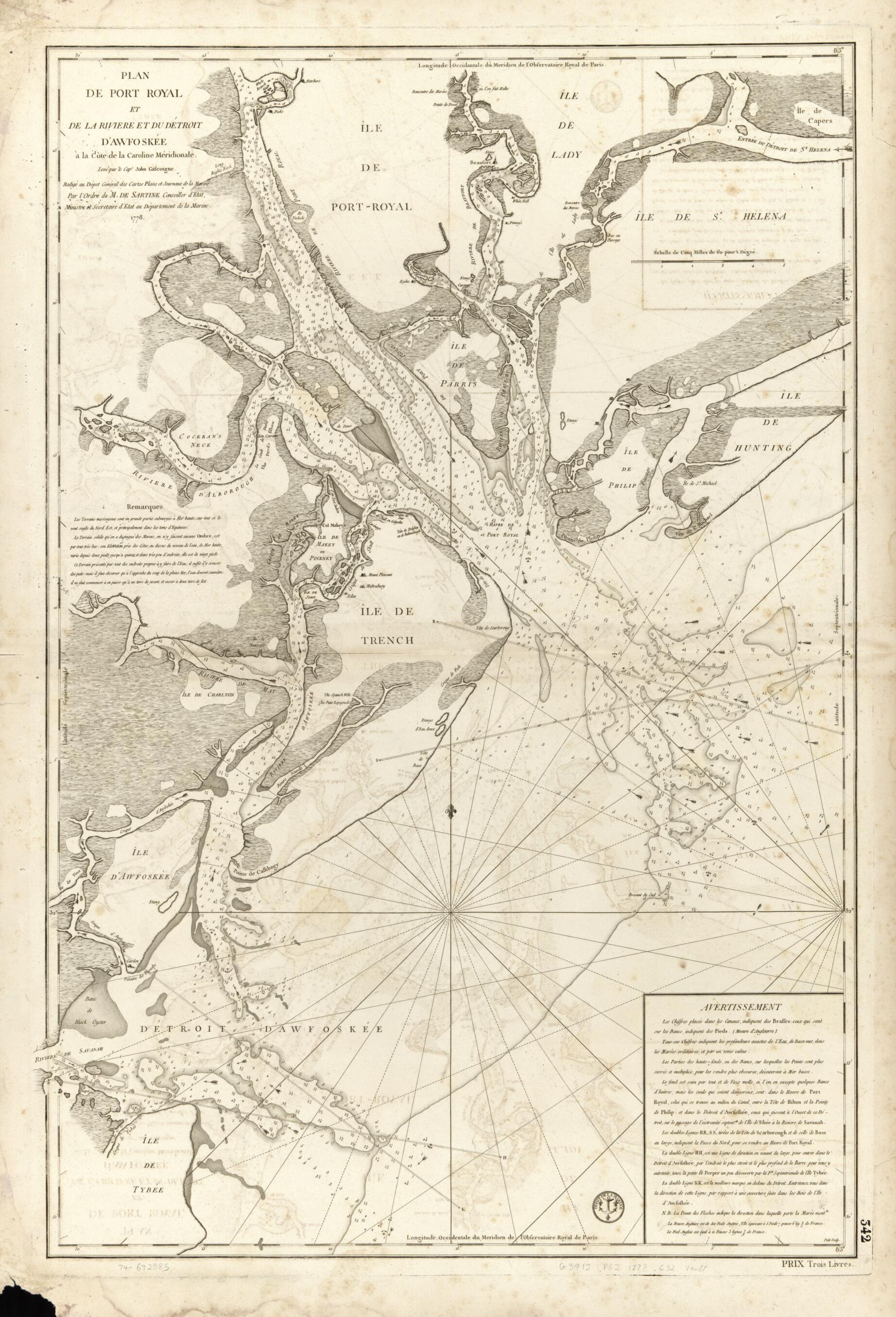 This old map of Plan De Port Royal Et De La Rivière Et Du Détroit D&