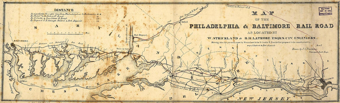 This old map of Deposit from 1853 was created by Millard Fillmore, Benj. H. (Benjamin Henry) Latrobe, William Strickland, John C. (John Cresson) Trautwine in 1853