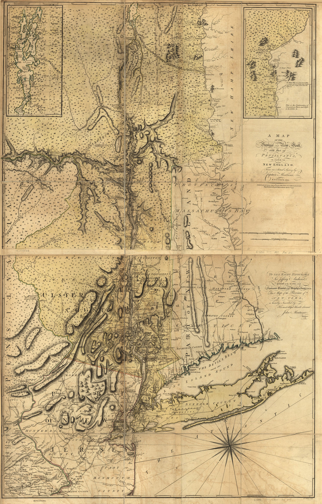 This old map of A Map of the Province of New York, With Part of Pensilvania, and New England from 1777 was created by Peter Andrews, Andrew Dury, John Montrésor in 1777