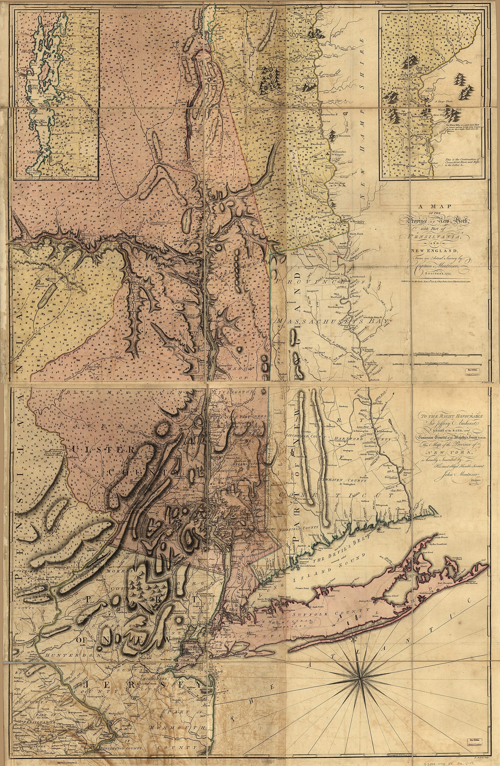 This old map of A Map of the Province of New York, With Part of Pensilvania, and New England from 1775 was created by Peter Andrews, Andrew Dury, John Montrésor in 1775