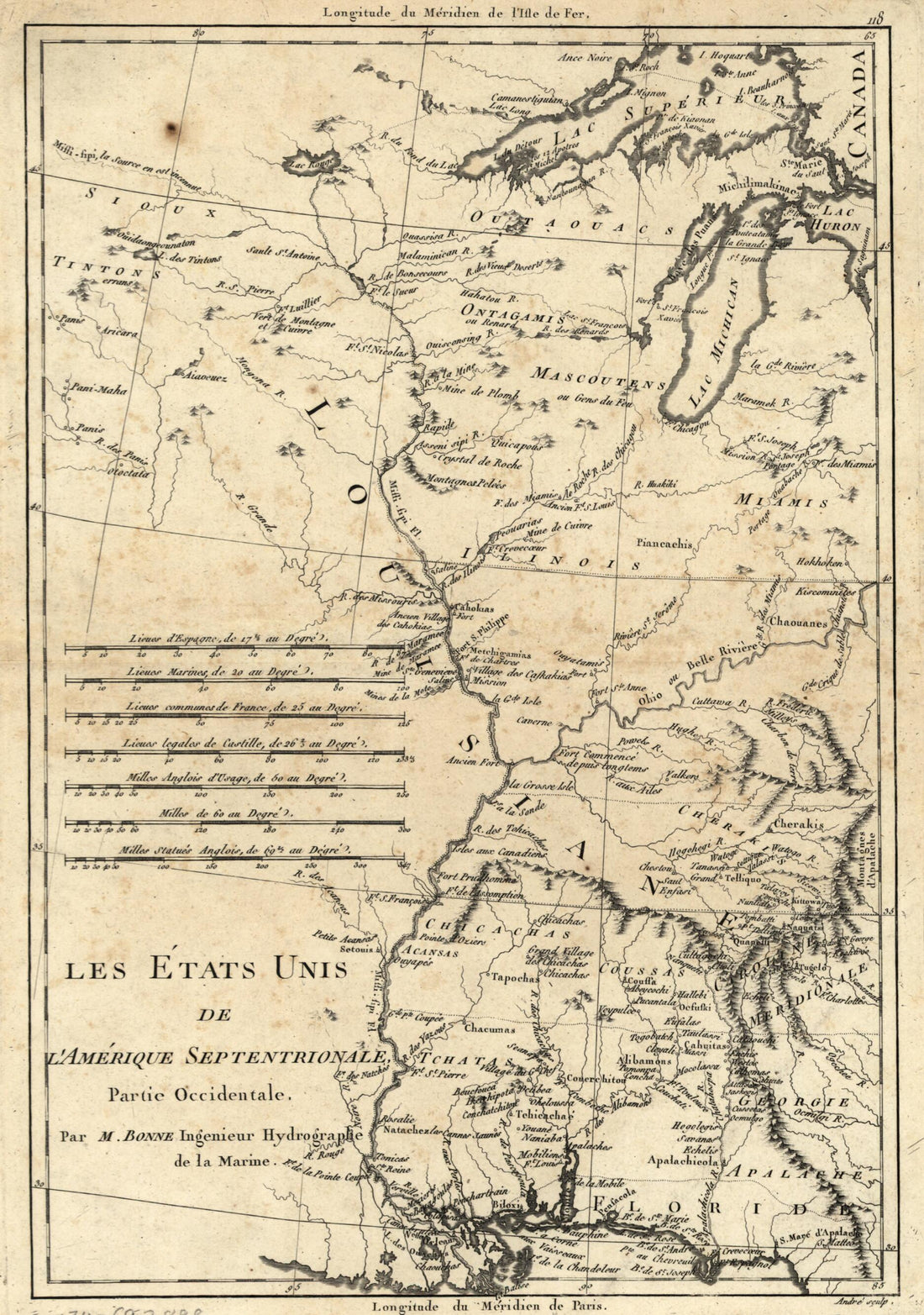 This old map of Les États Unis De L&
