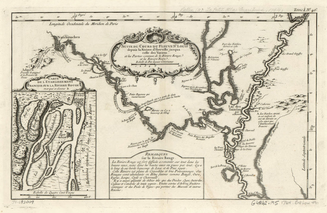 This old map of Suite Du Cours Du Fleuve St. Louis Depuis La Rivière D&