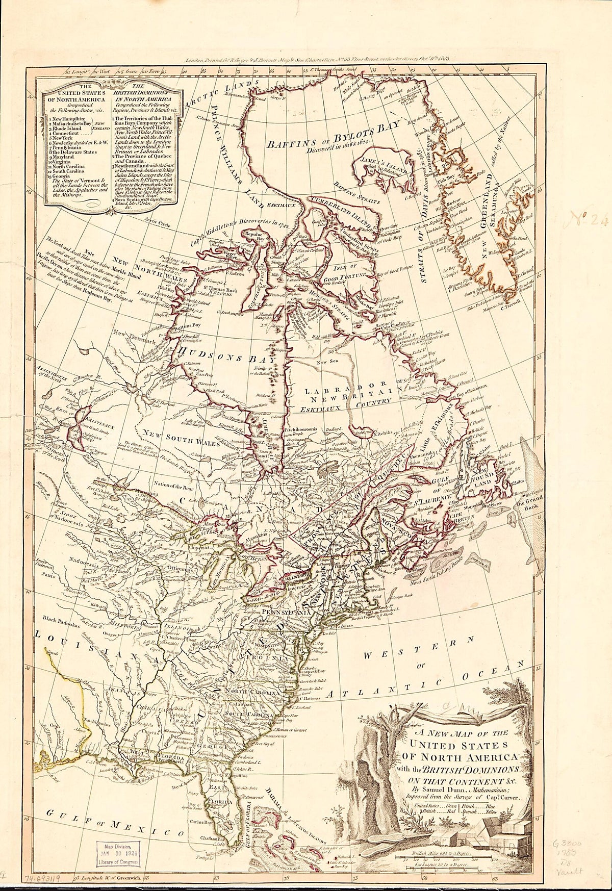 A New Map of the United States of North America With the British Dominions On That Continent &amp;c 1783 by Relic Map Company
