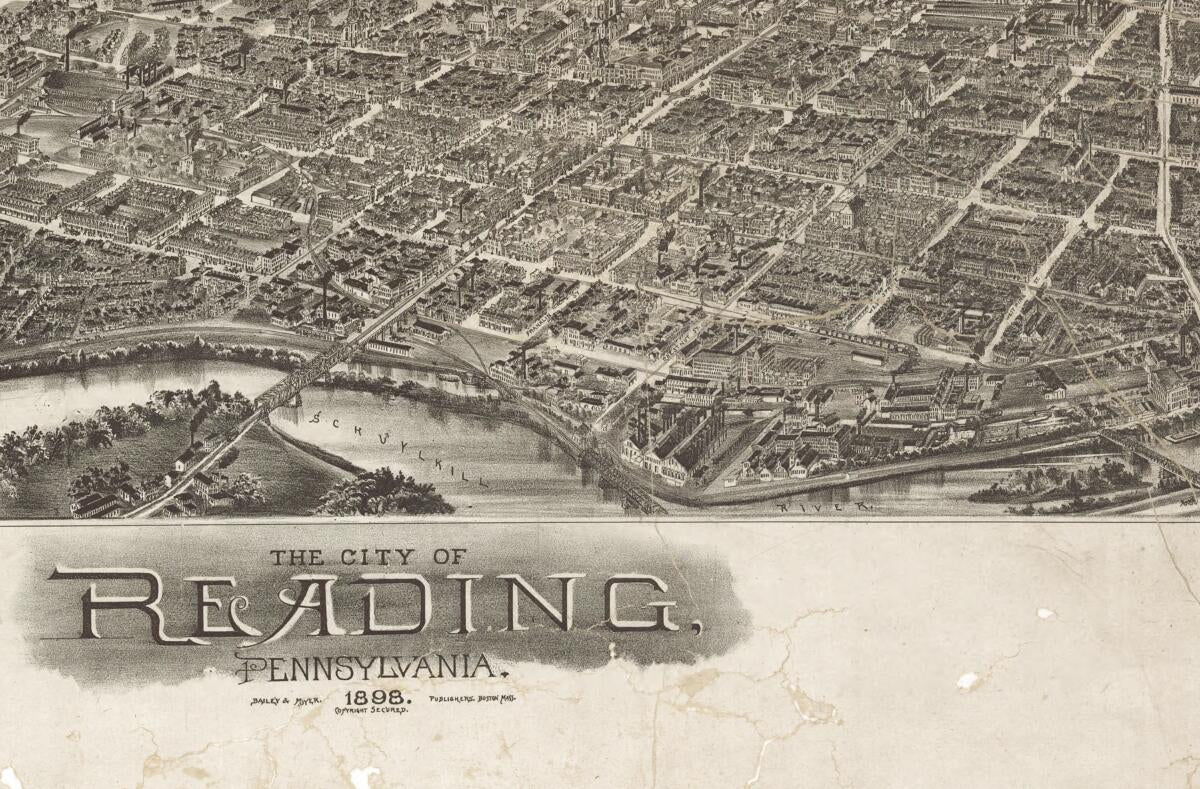 The City of Reading, Pennsylvania from 1898 Old Map Print (21.7 in. x 32.9 in.) – Relic Map Co.