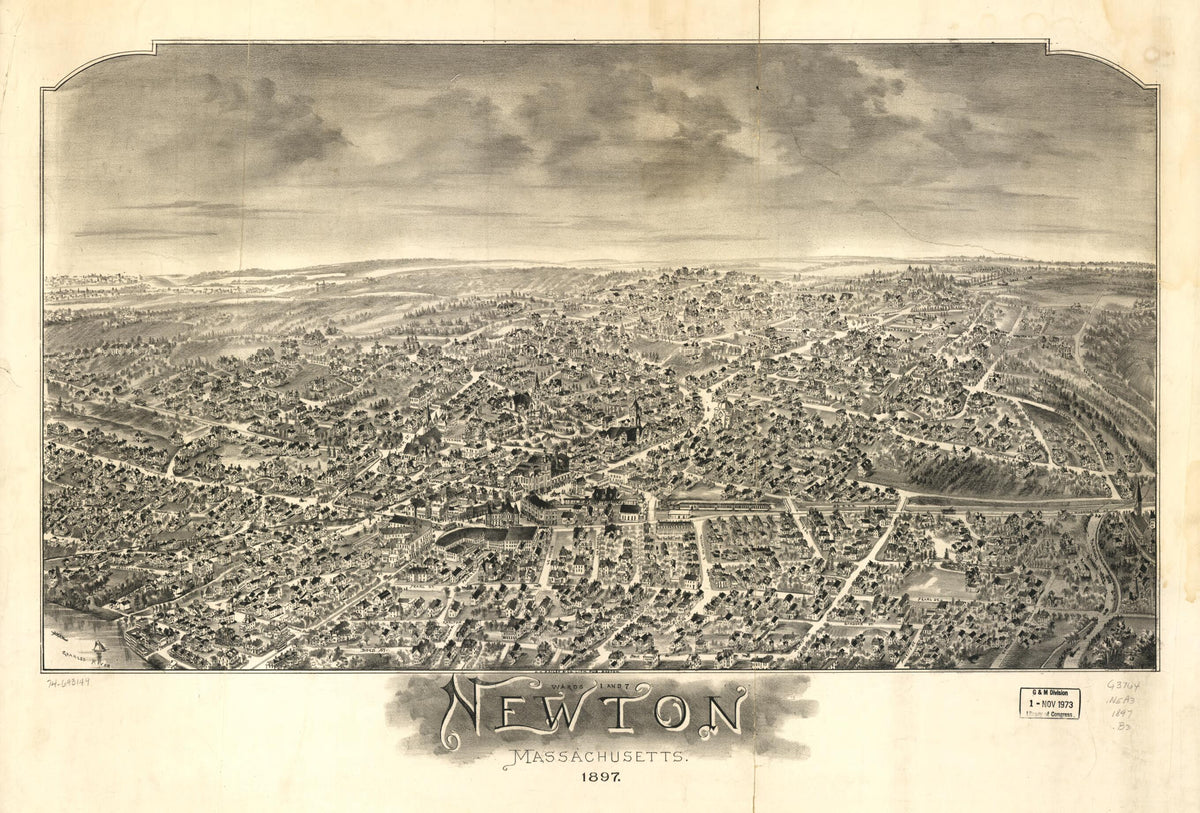 Wards 1 and 7, Newton, Massachusetts 1897 by Relic Map Company