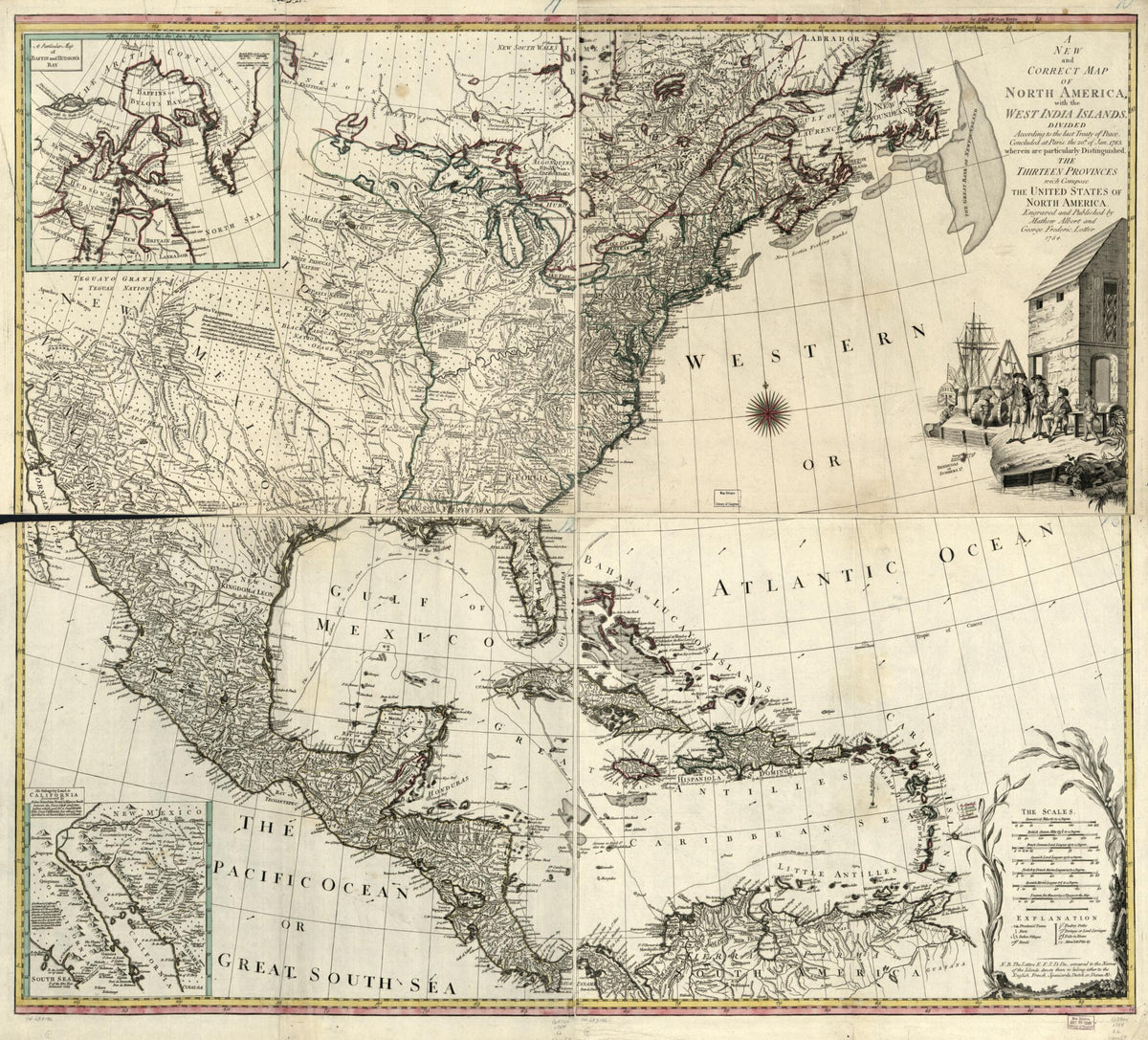 A New and Correct Map of North America, With the West India Islands. Divided According to the Last Treaty of Peace, Concluded at Paris the 20th of Jan. 1783 Wherein Are Particularly Distinguished the Thirteen Provinces Wich sic Compose the United Stat... by Relic Map Company