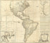 A Map of the Whole Continent of America, Divided Into North and South and West Indies With a Copius Table Fully Shewing the Several Possessions of Each European Prince & State, As Settled by the Definitive Treaty Concluded at Paris Feby. 10th 1763 the... by Relic Map Company