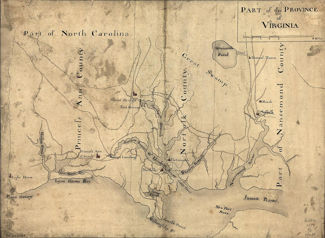 This old map of Part of the Province of Virginia from 1791 was created by  in 1791