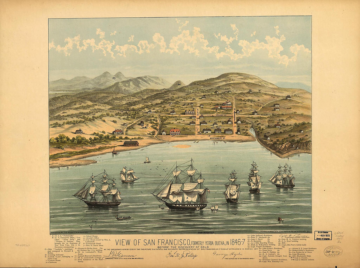 San Francisco California Before the Discovery of Gold by Relic Map Company