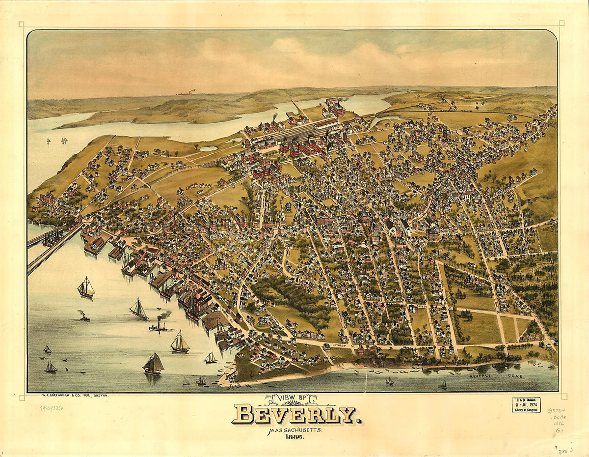 View of Beverly, Massachusetts, 1886 by Relic Map Company