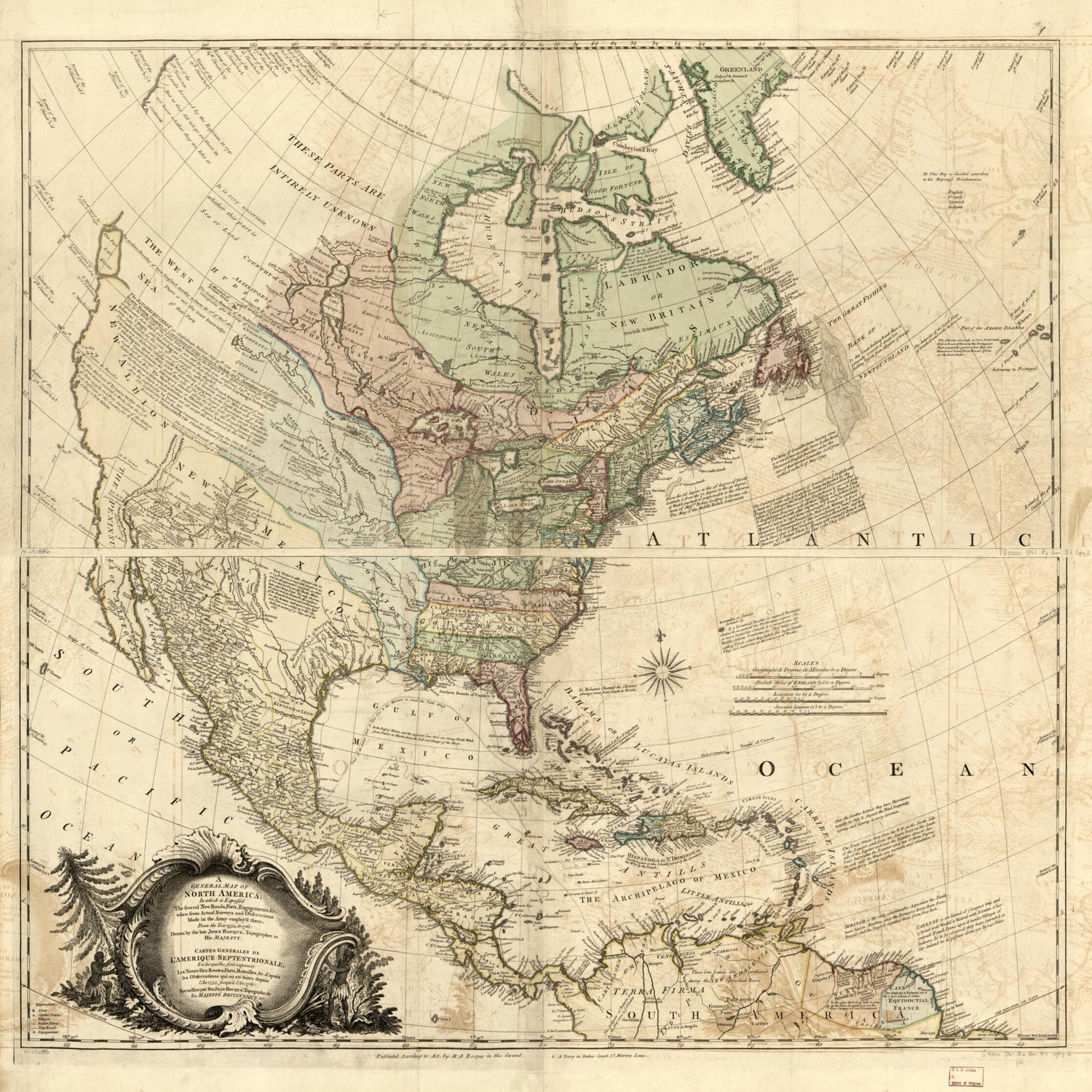 This old map of A General Map of North America; In Which Is Express&