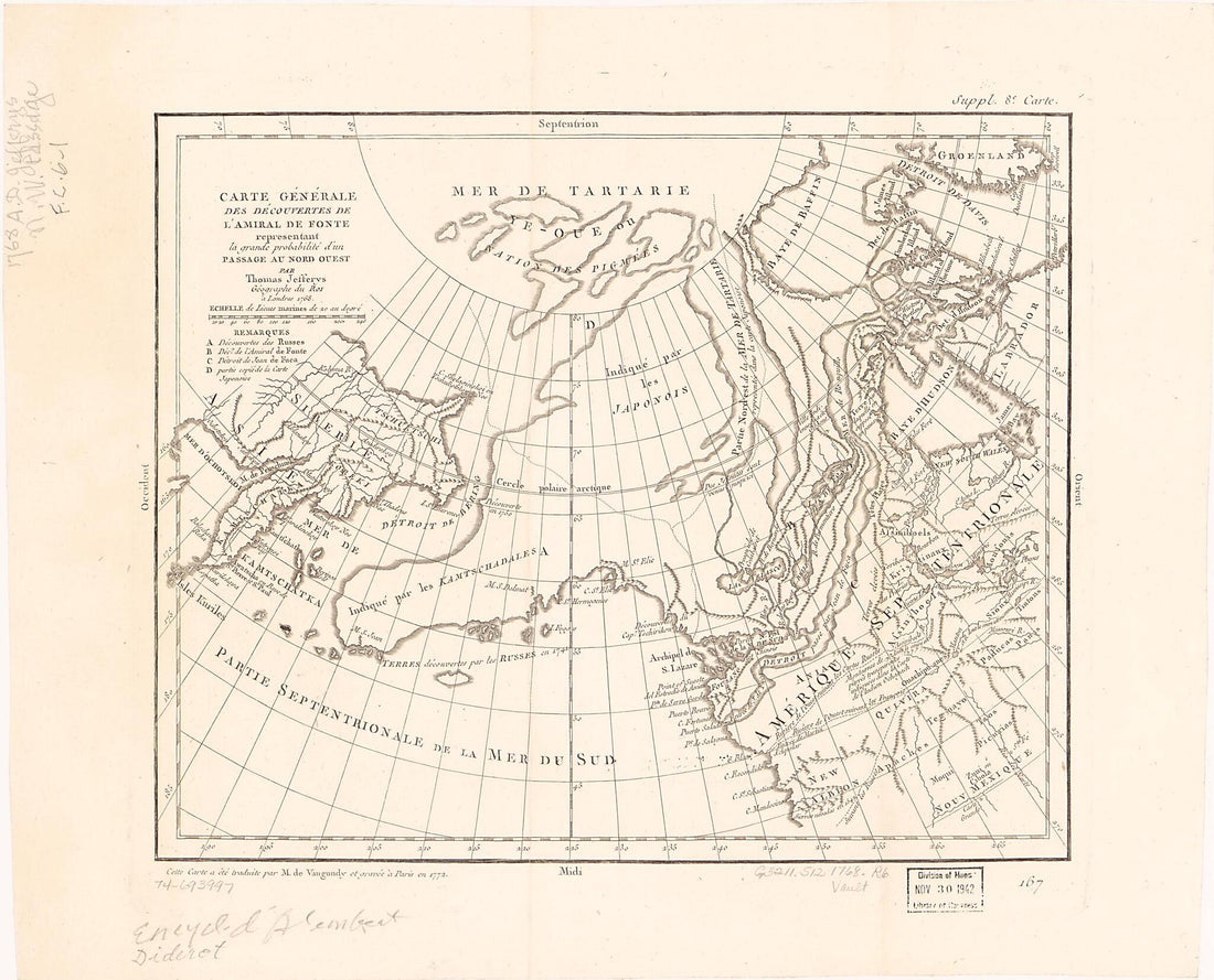 This old map of Carte Générale Des Découvertes De L&