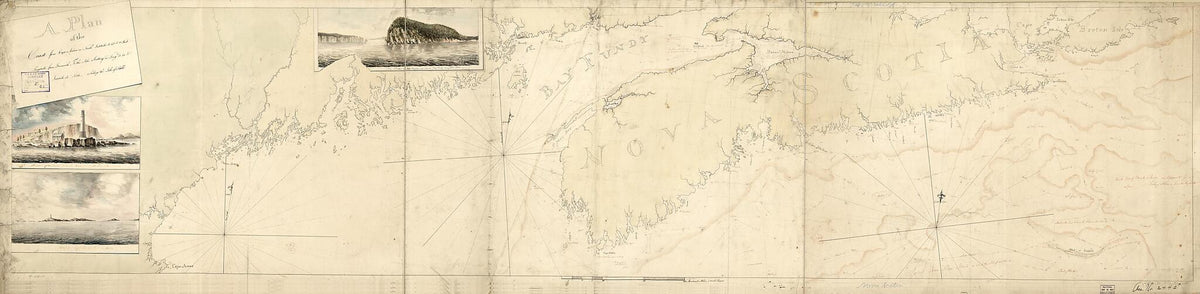 A Plan of the Coast From Cape Anne In North Latitude 42⁰42ʹ &amp; 70⁰33ʹ West Longitude From Greenwich: ... to Isle Scattery In Long. 50⁰40ʹ &amp; Latitude 46⁰ 0ʹ North, ... Including the Isle of Sable in 1775 by Relic Map Company