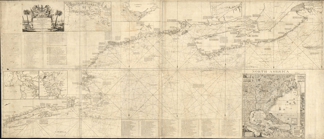 This old map of An Actual Survey of the Sea Coast from New York to the I. Cape Briton, With Tables of the Direct and Thwart Courses &amp; Distances from Place to Place from 1775 was created by  Jno. Mount and Tho. Page, Cyprian Southack in 1775