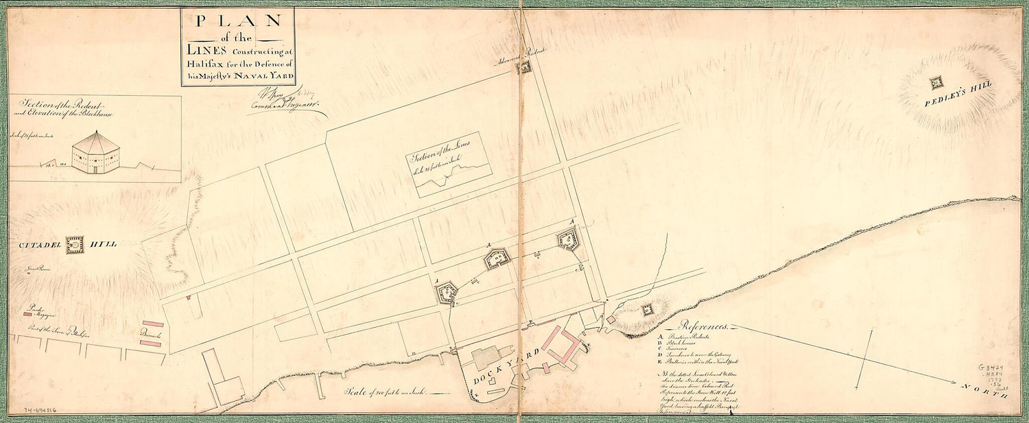 This old map of Plan of the Lines Constructing at Halifax for the Defense of His Majesty&