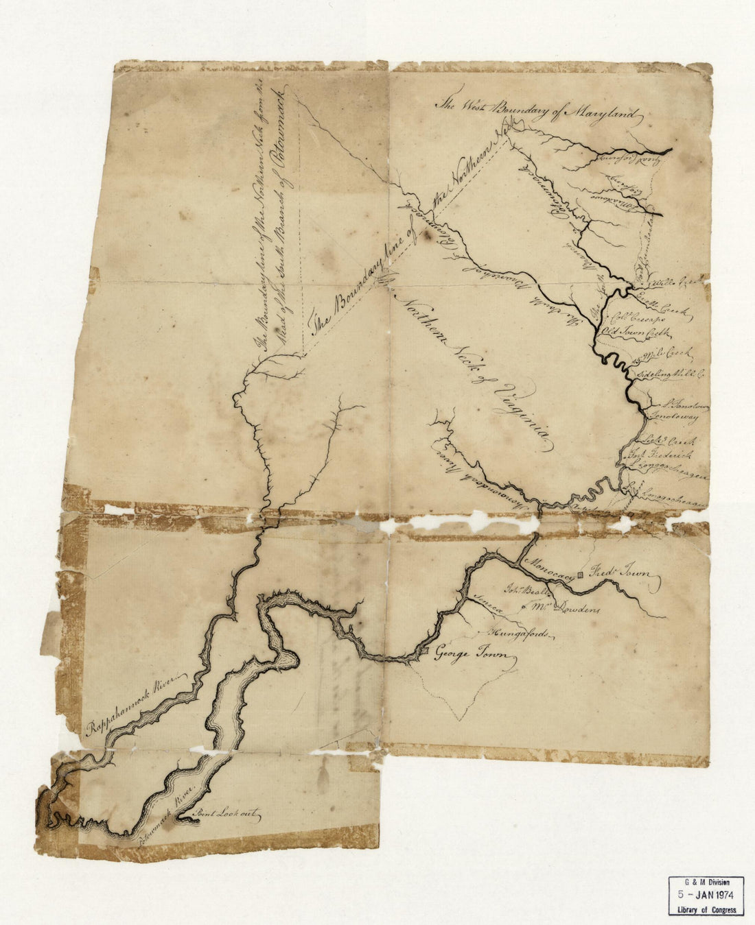 This old map of Potomack from 1770 was created by Robert Booth in 1770