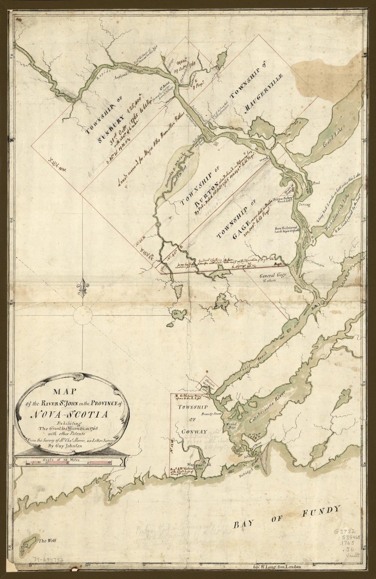 Map of the River St. John In the Province of Nova Scotia, Exhibiting the Grant to Officers &amp;c. In 1765, With Other Patents by Relic Map Company
