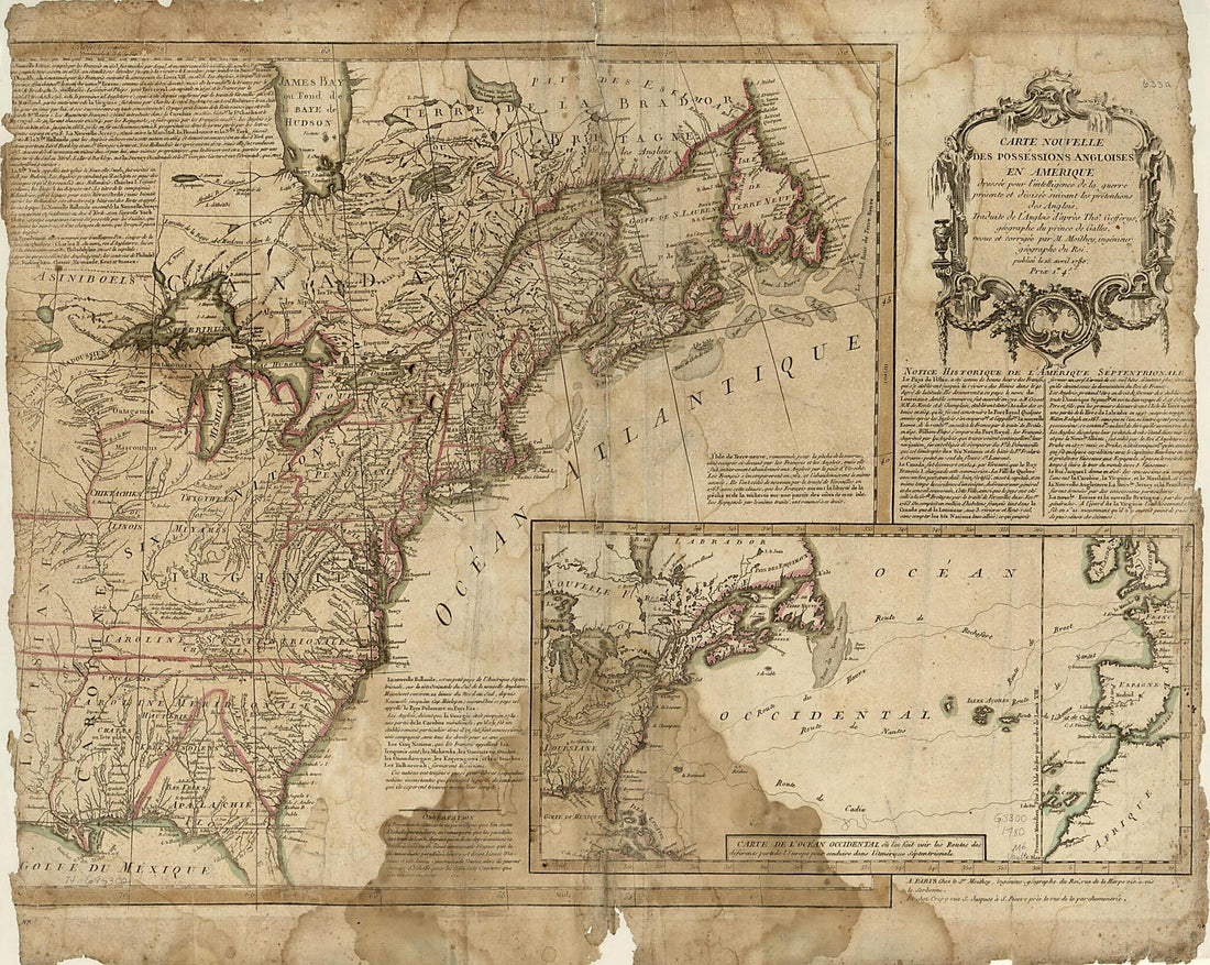 This old map of Carte Nouvelle Des Posséssions Angloises En Amérique. Dressée Pour L&