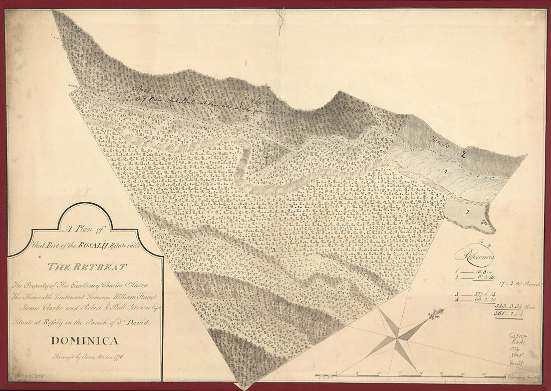 This old map of A Plan of That Part of the Rosalij Estate Call&
