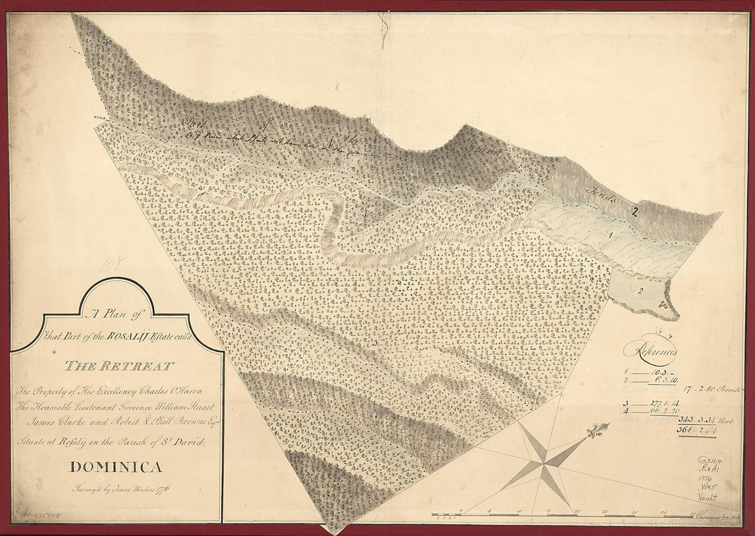 This old map of A Plan of That Part of the Rosalij Estate Call&
