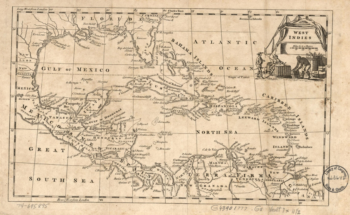 West Indies 1777 by Relic Map Company