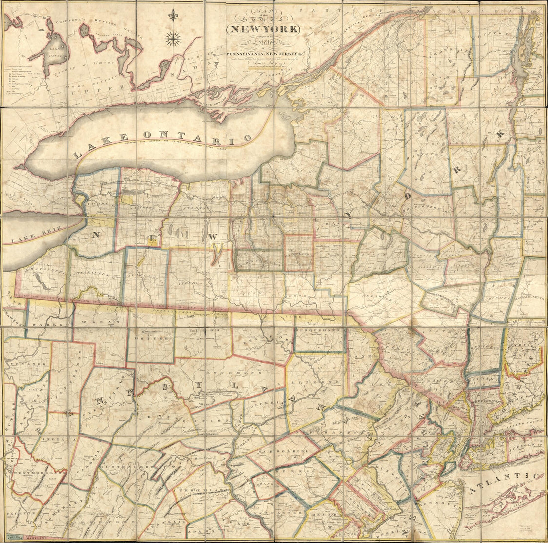 This old map of Map of the State of New York With Part of the States of Pennsylvania, New Jersey &amp;c from 1817 was created by Amos Lay in 1817