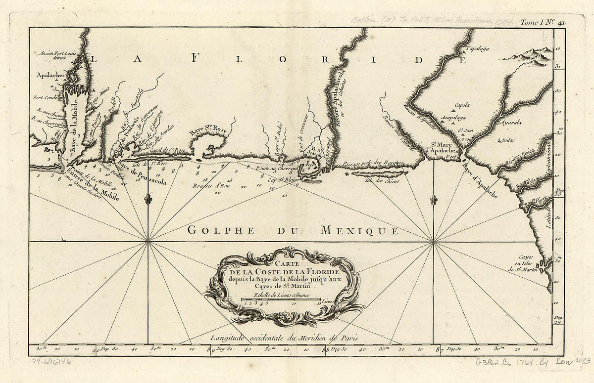 Carte De La Coste De La Floride Depuis La Baye De La Mobile Jusqu&