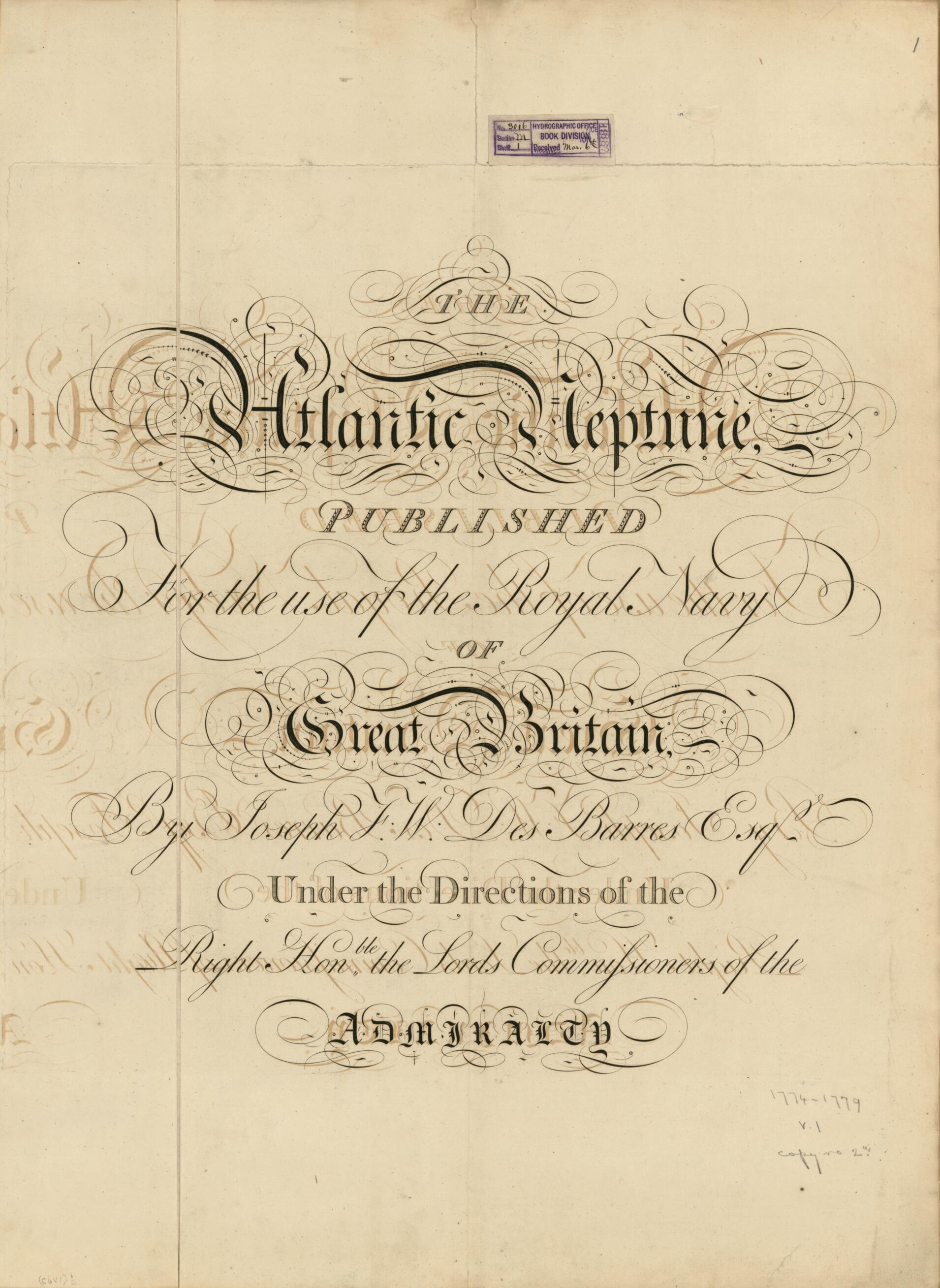 This old map of The Atlantic Neptune Published for the Use of the Royal Navy of Great Britain from 1800 was created by Joseph F. W. (Joseph Frederick Wallet) Des Barres in 1800