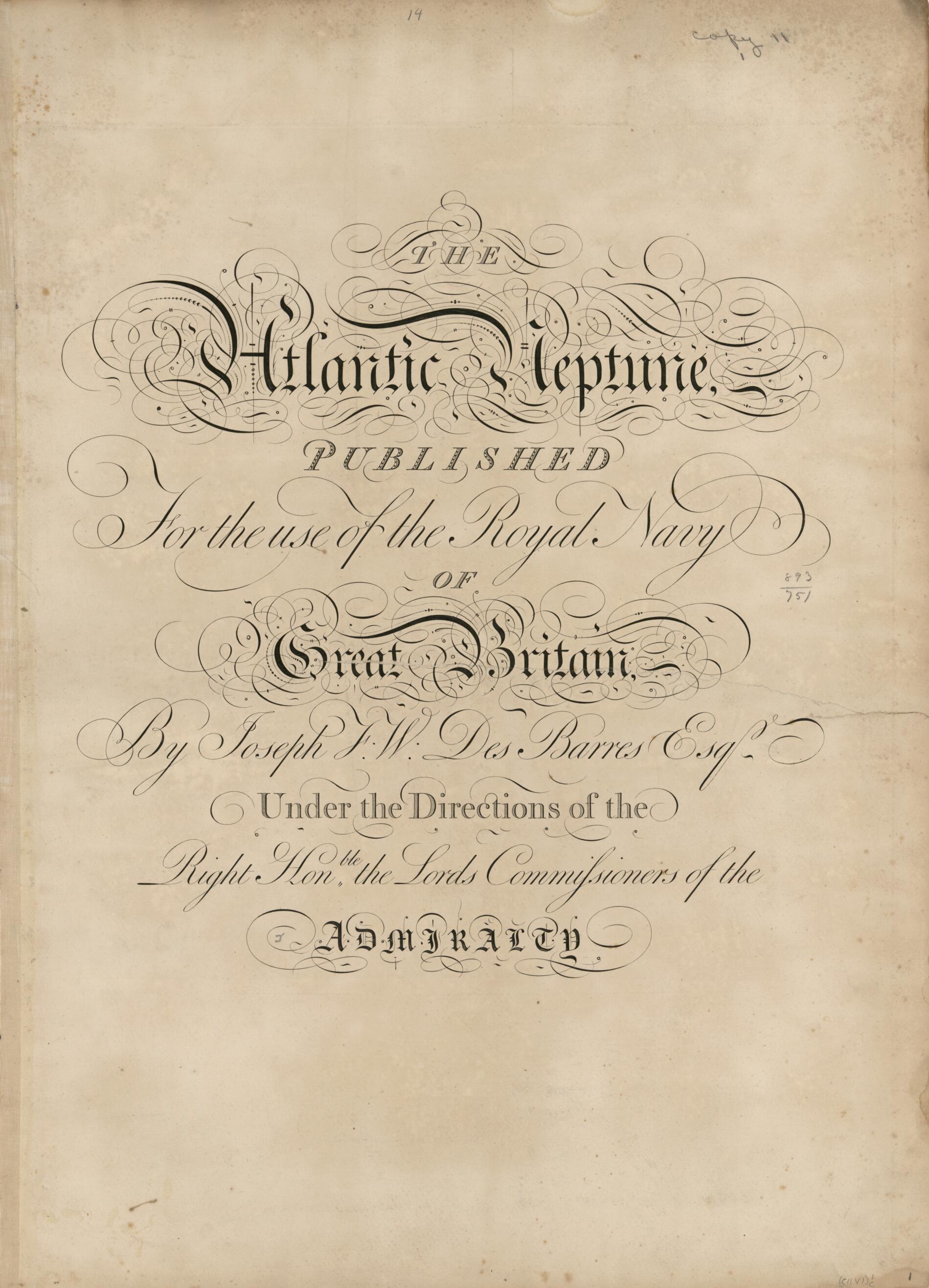 This old map of The Atlantic Neptune from 1800 was created by Joseph F. W. (Joseph Frederick Wallet) Des Barres in 1800